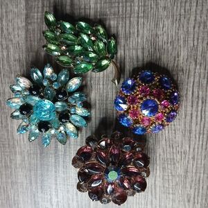 Vintage Dazzling Colorful Brooch Lot